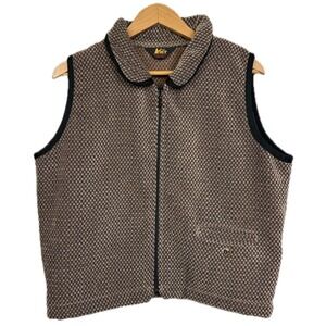 Vintage REI Quilted Vest Mens XL Brown Full Zip Outdoor Hiking Gorpcore